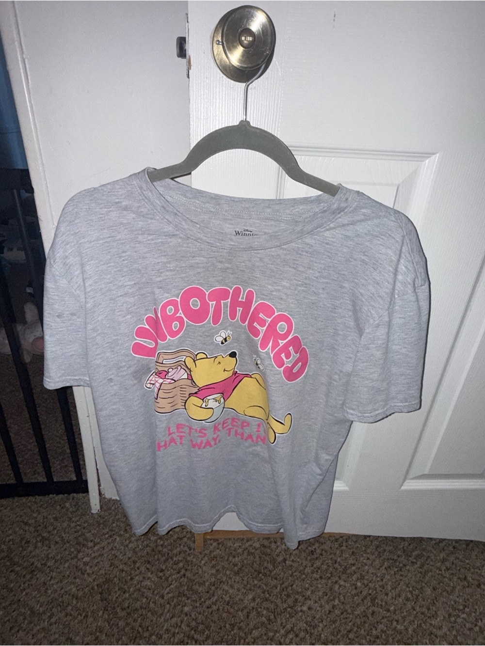 Winnie the Pooh Grey Graphic Tee - 'I'm Bothered'